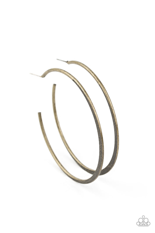 Flat Spin - Brass Earring