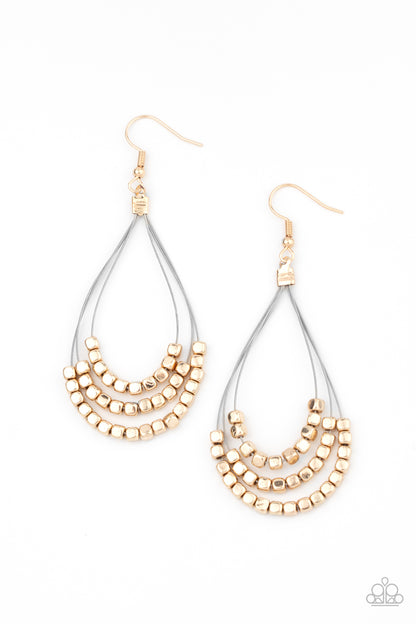 Off The Blocks Shimmer - Gold Earring