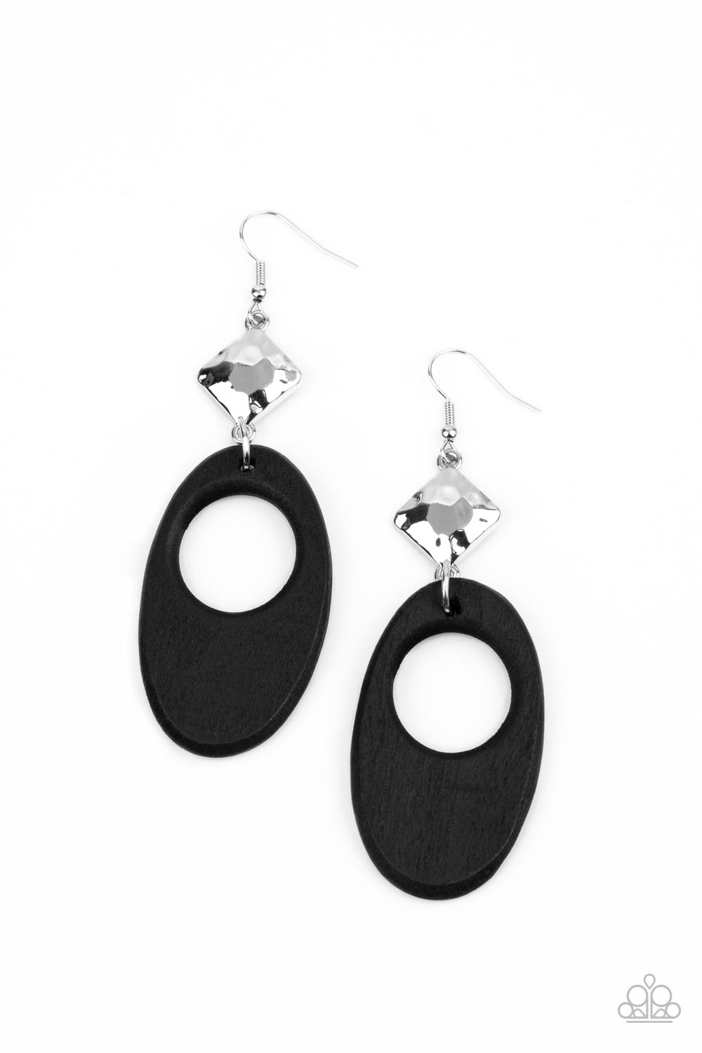 Retro Reveal - Black Earring