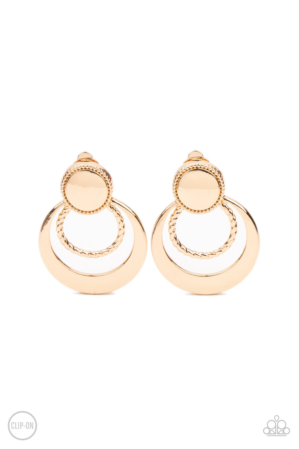 Refined Ruffles - Gold Earring