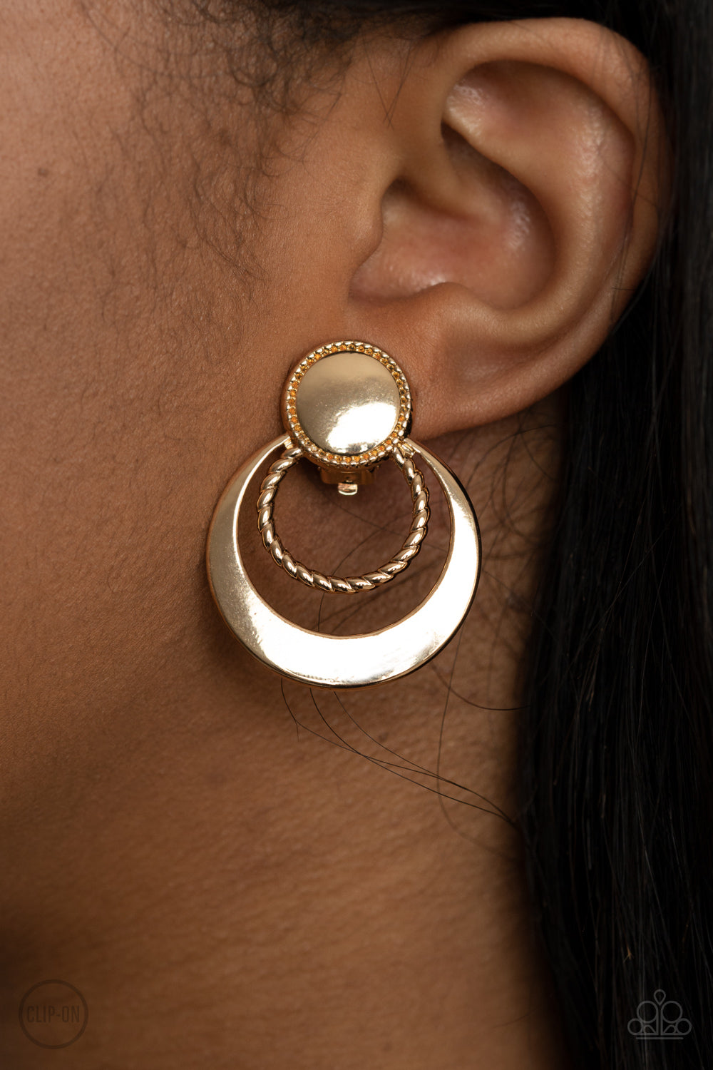 Refined Ruffles - Gold Earring