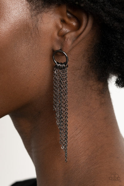 Divinely Dipping - Black Earring