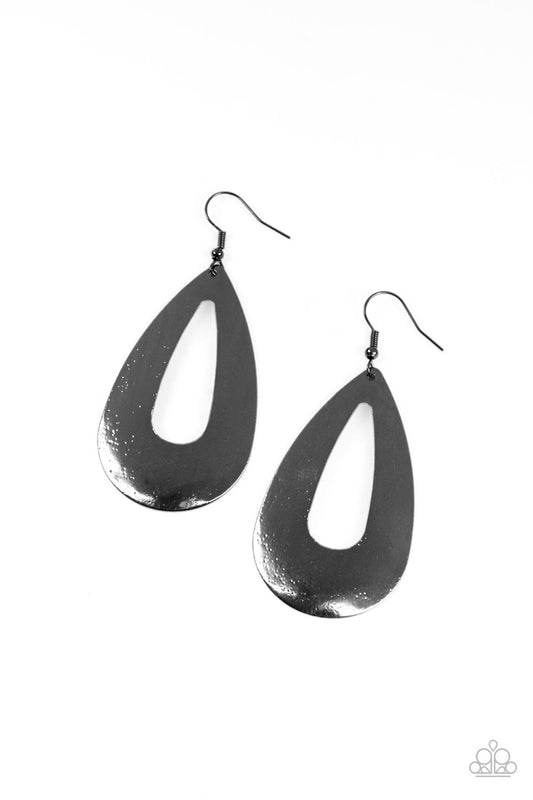 Hand It OVAL! - Black Earring