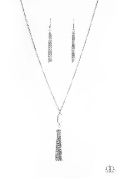 Tassel Tease-White Necklace