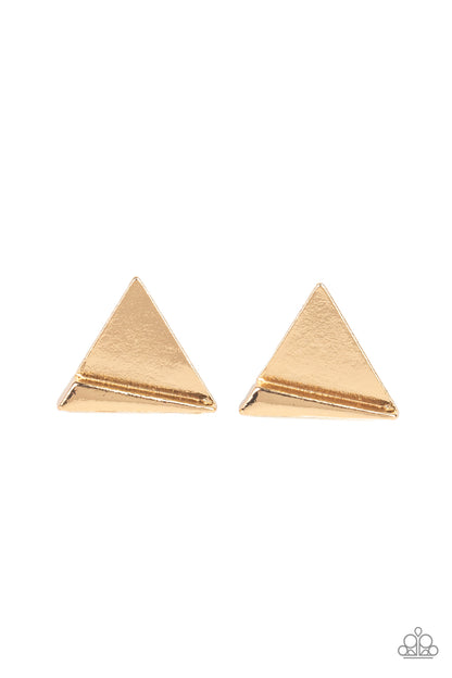 Die TRI-ing-Gold Post Earring