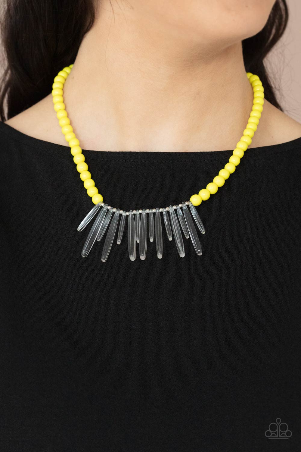 Icy Intimidation - Yellow Necklace