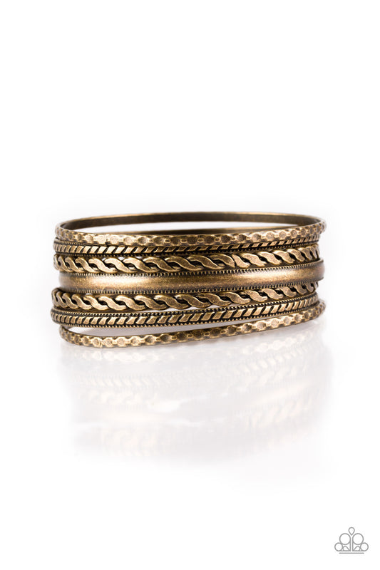 Rattle and Roll-Brass Bracelet