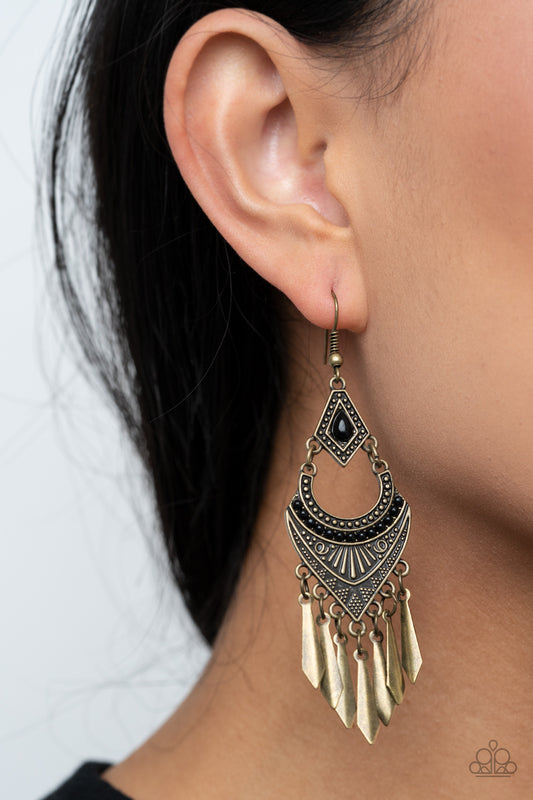 Trailblazer Beam-Brass Earring