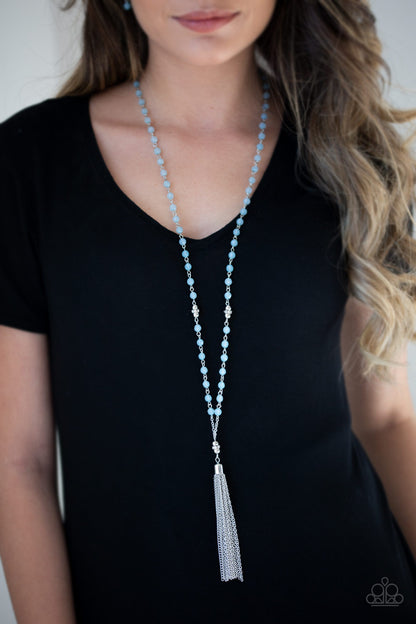 Tassel Takeover-Blue Necklace