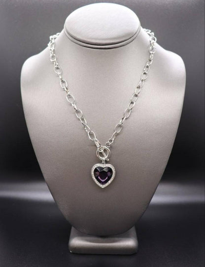 Check Your Heart Rate-Purple Necklace