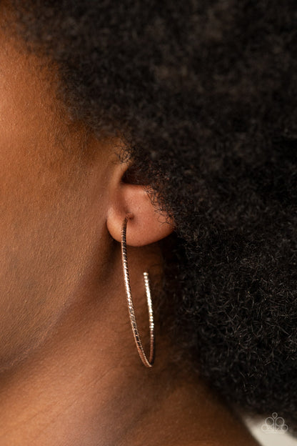 Inclined To Entwine-Rose Gold Hoop Earring