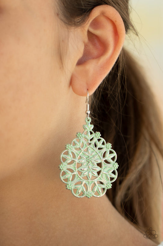 Floral Affair-Green Earring