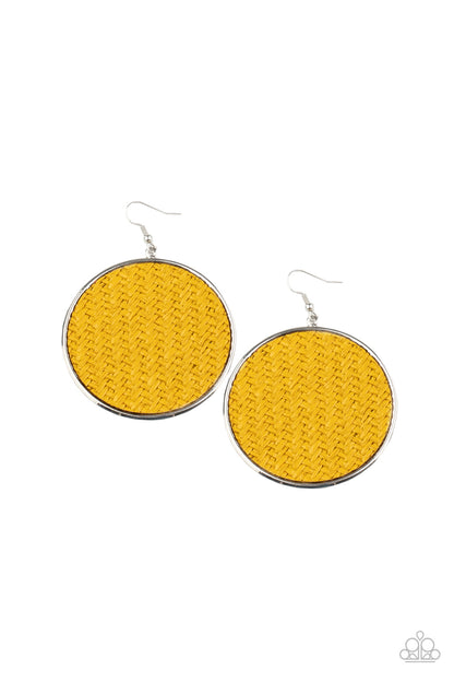 Wonderfully Woven-Yellow Earring