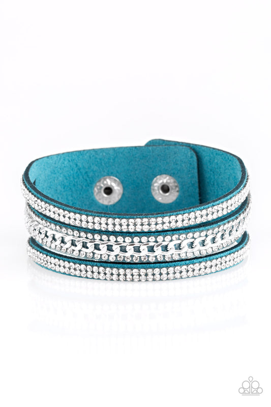 Rolling in Rhinestones-Blue Urban Bracelet