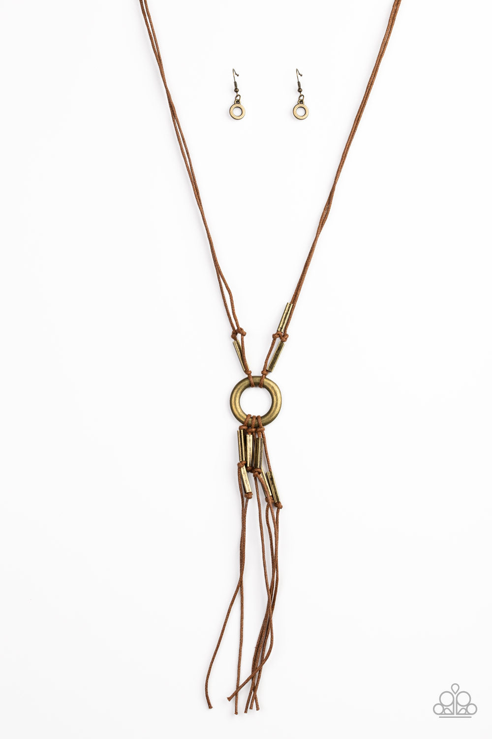 Tasseled Trinket-Brass Necklace