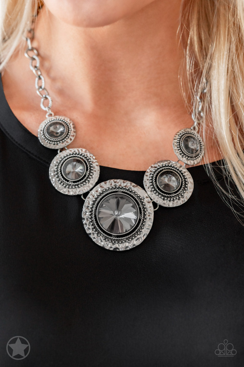 Global Glamour-Silver Blockbuster Necklace