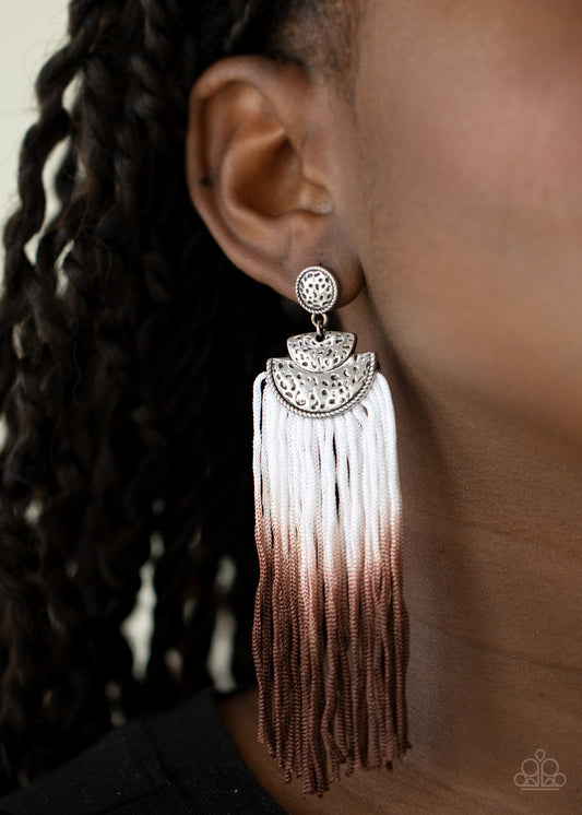 Dip It Up-Brown Post Earring