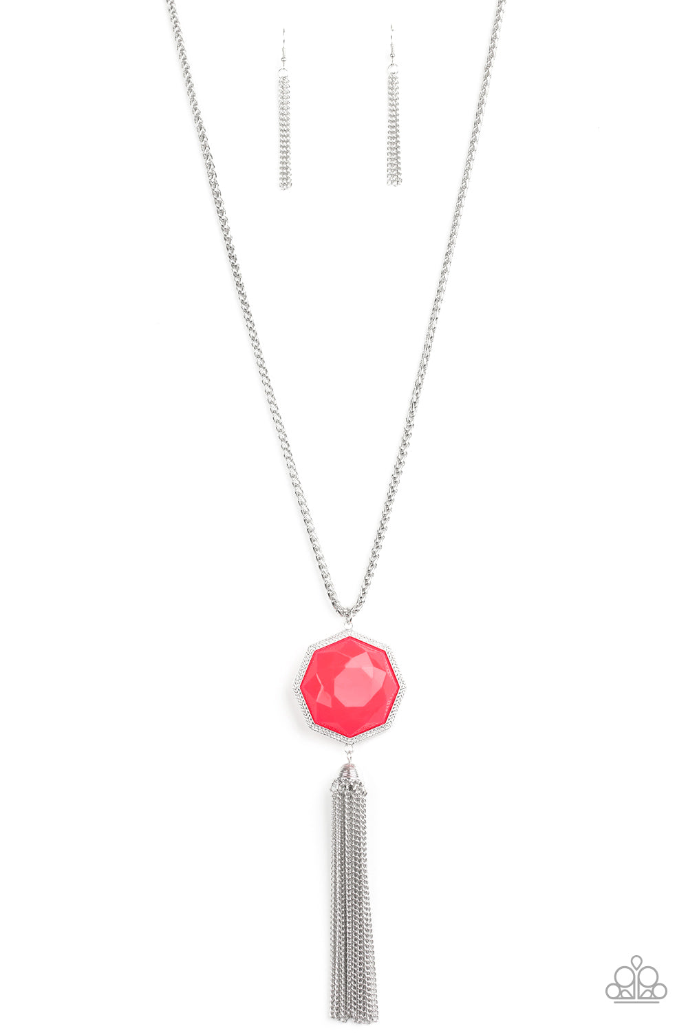 Prismatically Polygon-Pink Necklace