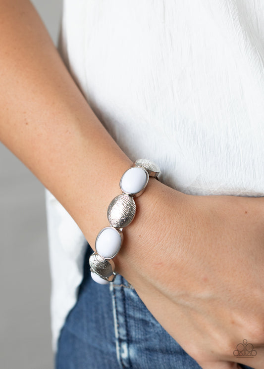 Decadently Dewy-White Bracelet