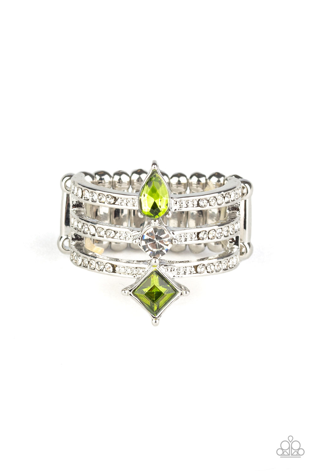 Triple Throne Twinkle-Green Ring