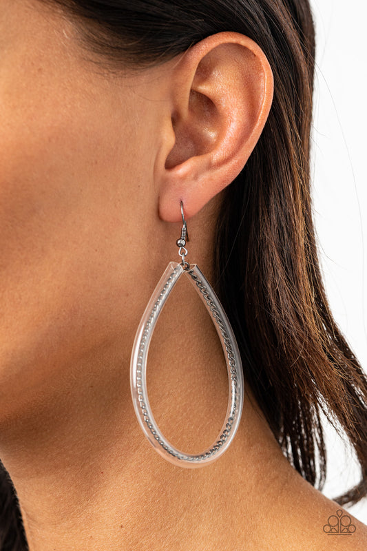 Just ENCASE You Missed It-Black Earring