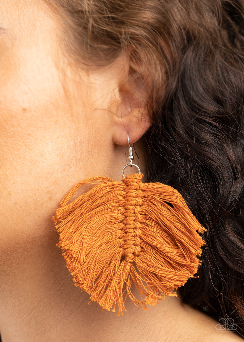 Macrame Mamba-Brown Earring