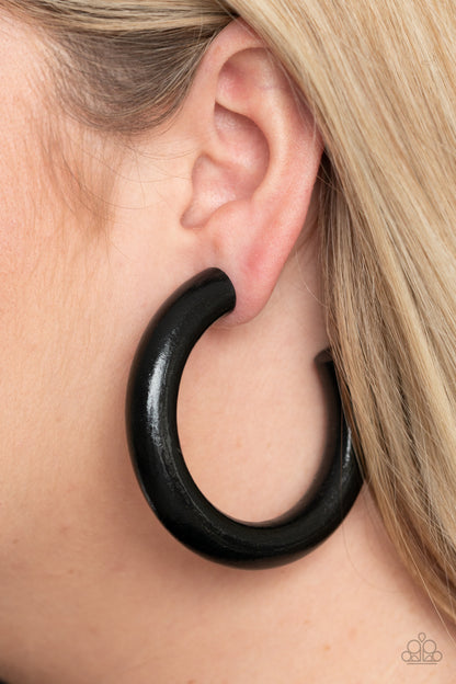 I WOOD Walk 500 Miles-Black Hoop Earring