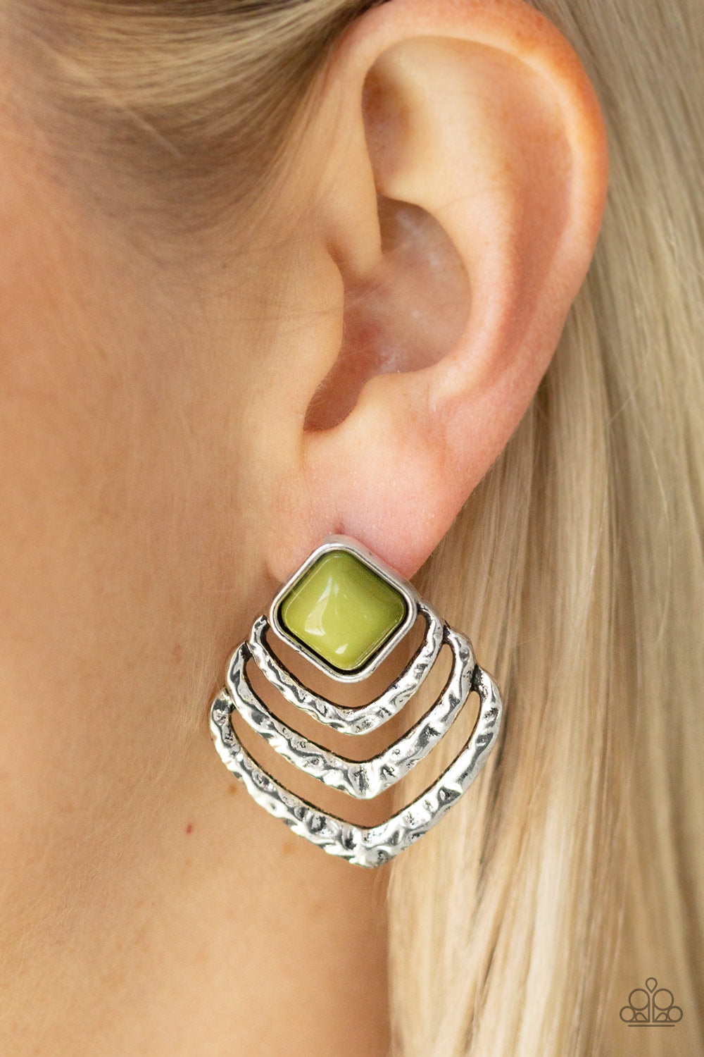 Rebel Ripple-Green Post Earring