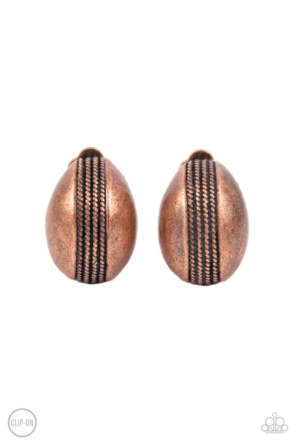 Classic Curves-Copper Clip-On Earring