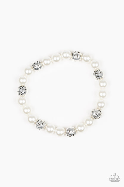 Poised For Perfection-White Bracelet