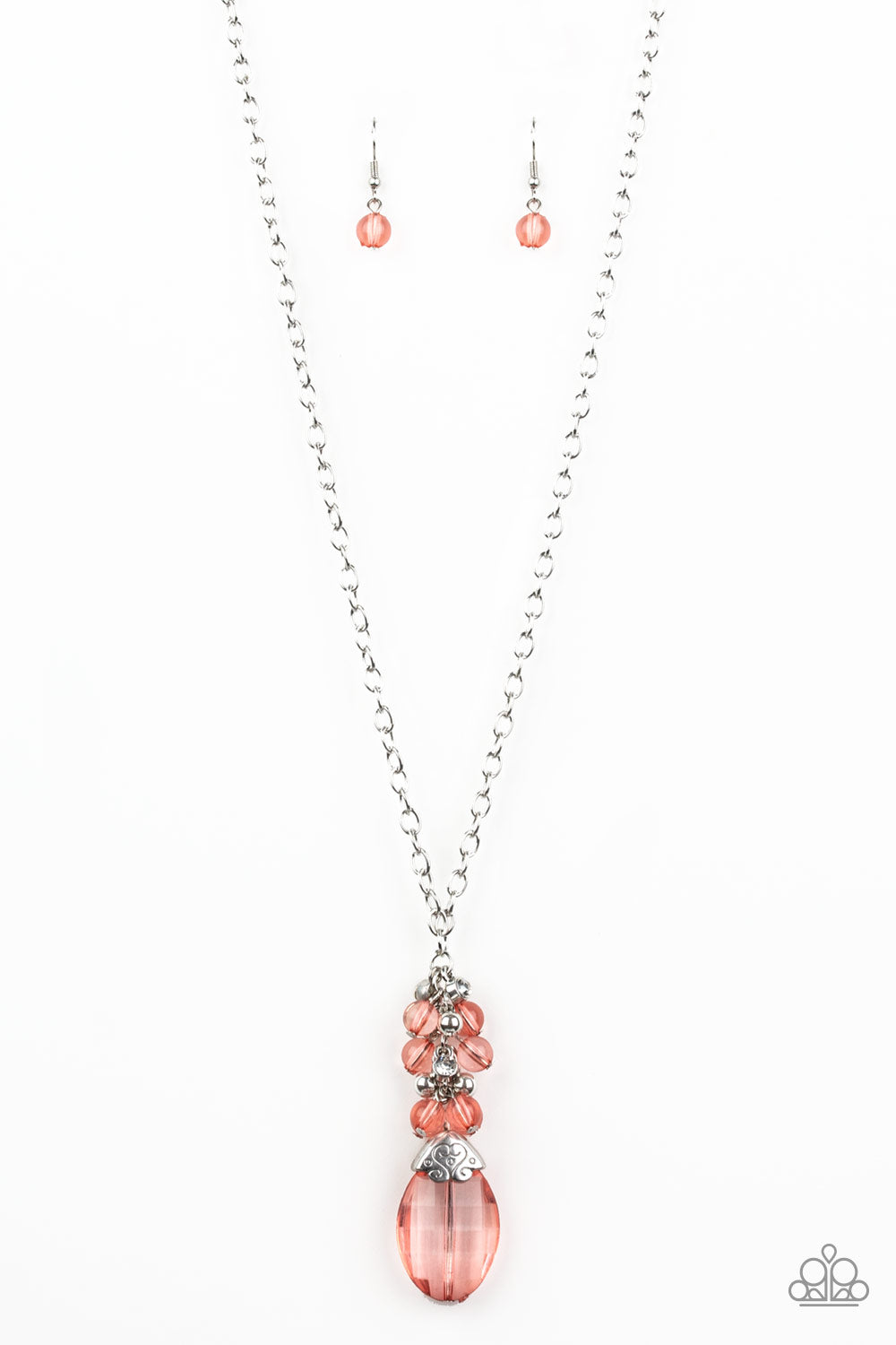 Crystal Cascade-Orange Necklace