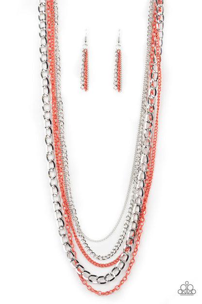 Industrial Vibrance-Orange Necklace