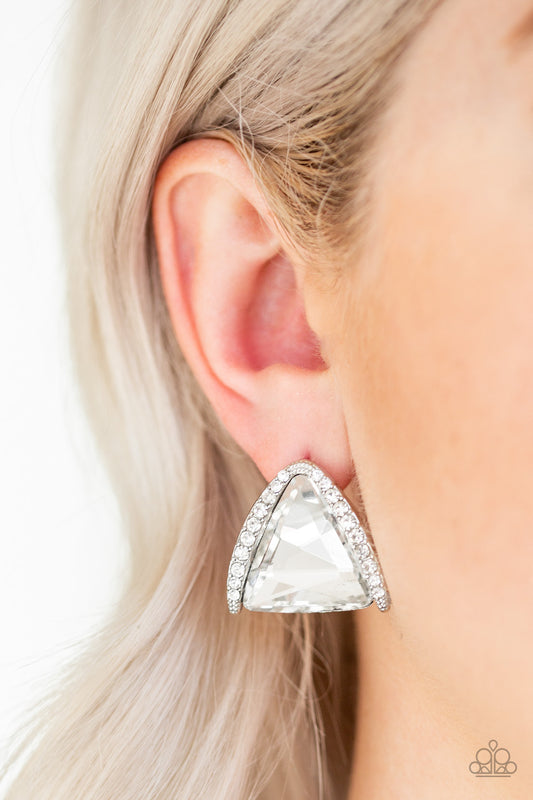 Exalted Elegance-White Post Earring