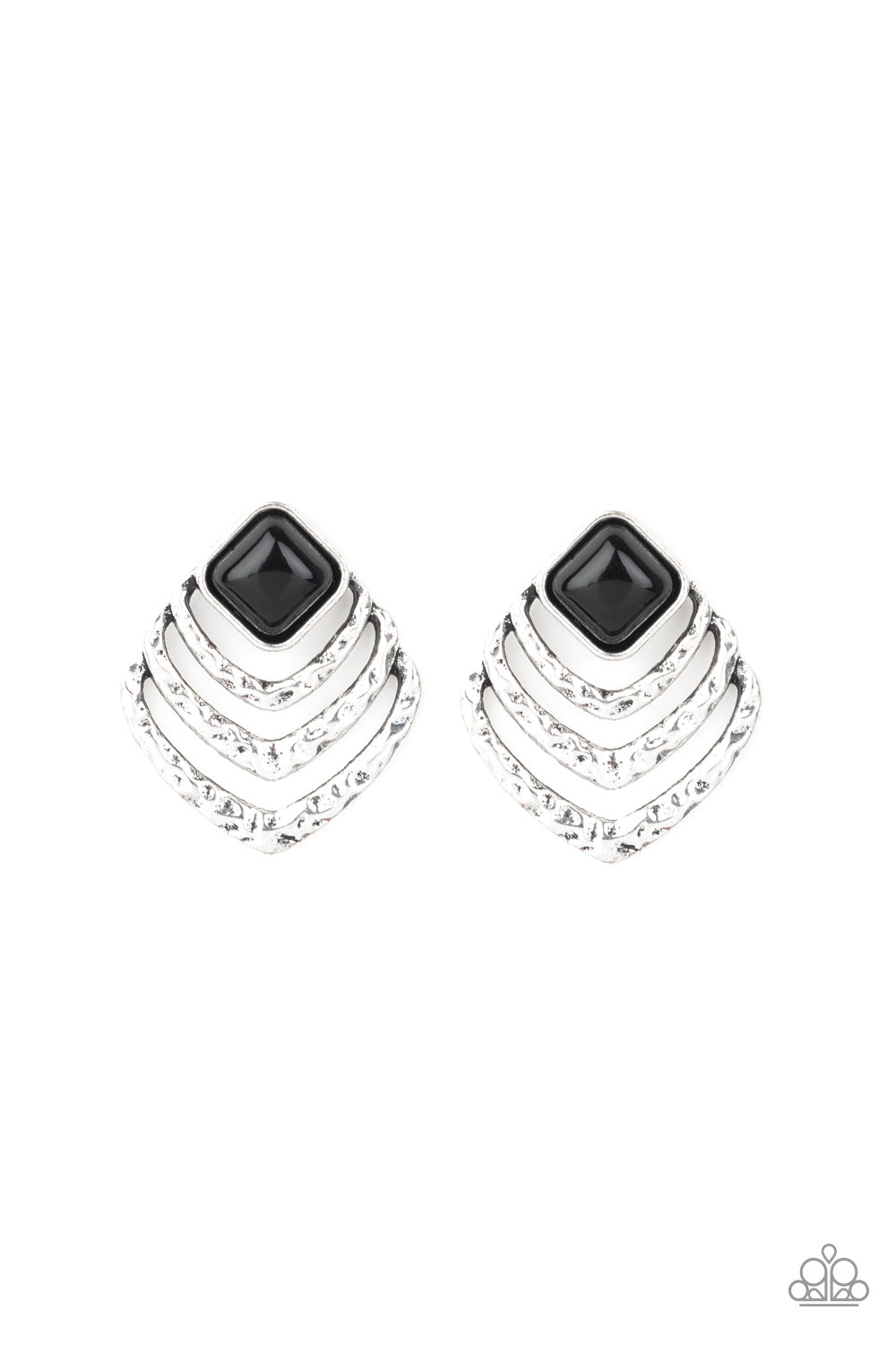 Rebel Ripple-Black Post Earring