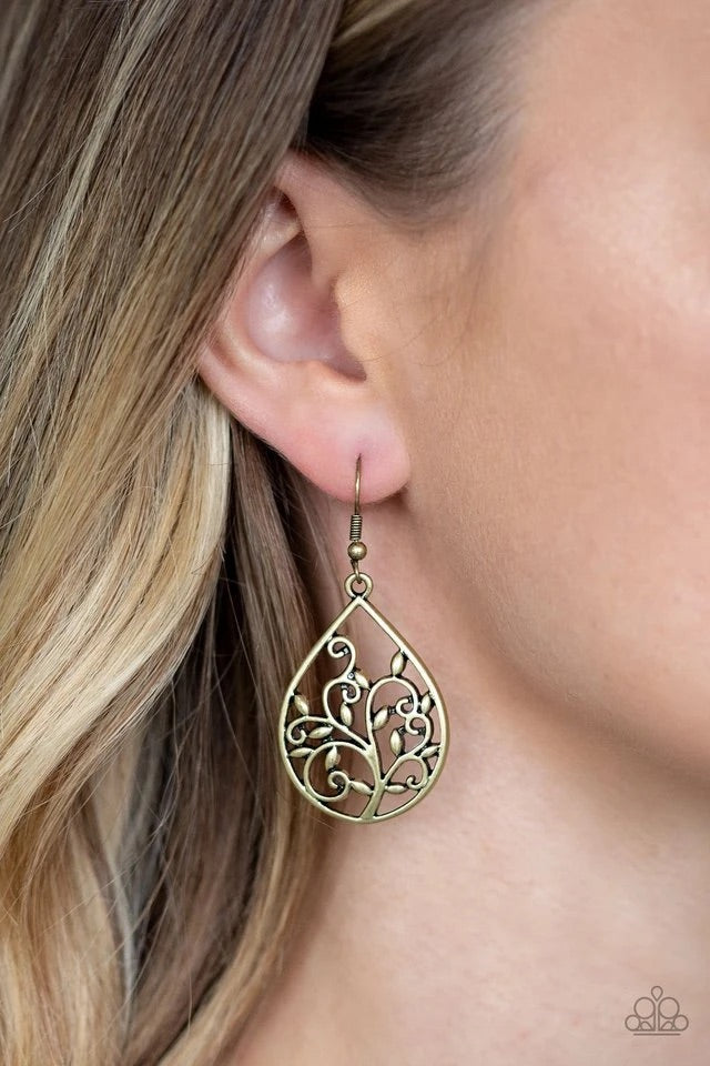 Enchanted Vines-Brass Earring