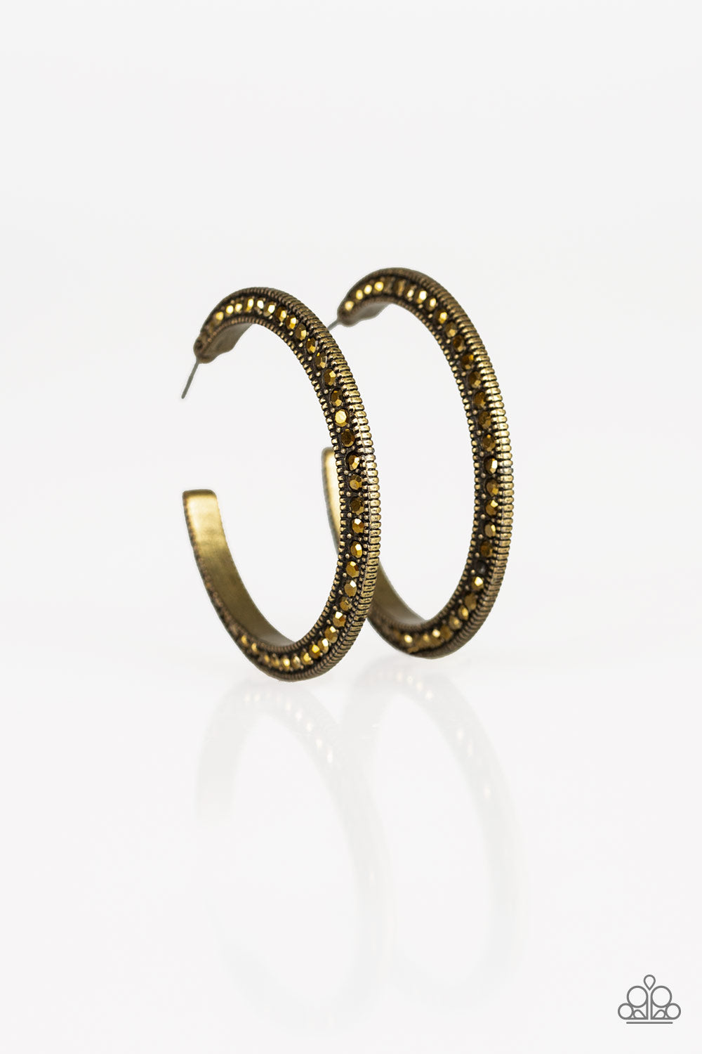 Dazzling Diamond-naire-Brass Hoop Earring