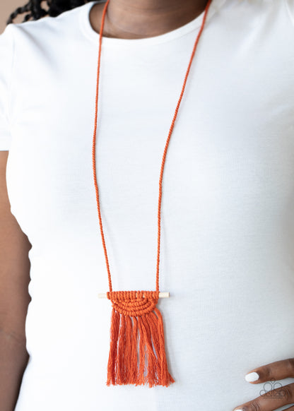 Between You And MACRAME-Orange Necklace