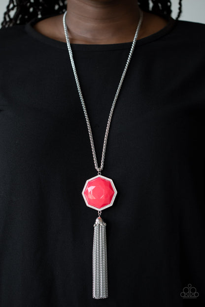 Prismatically Polygon-Pink Necklace