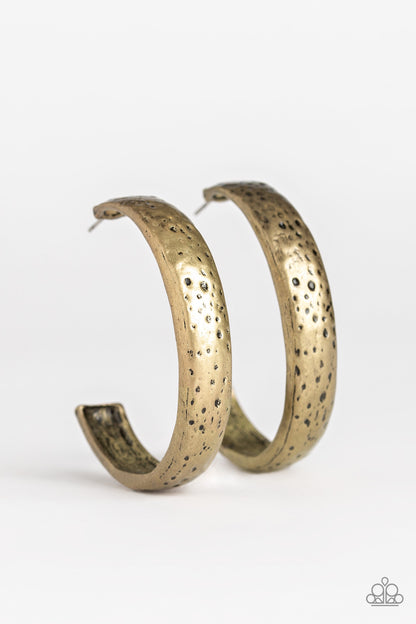 Rustic Revolution-Brass Hoop Earring