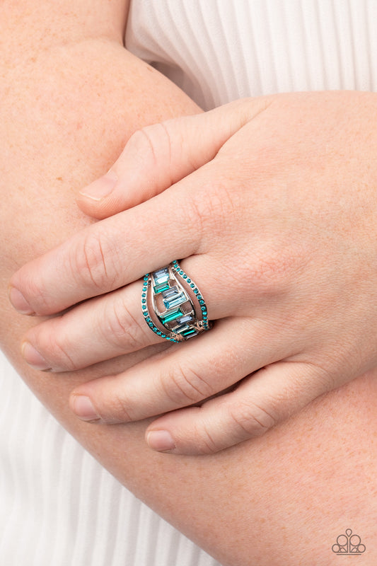 Treasure Chest Charm-Blue Ring