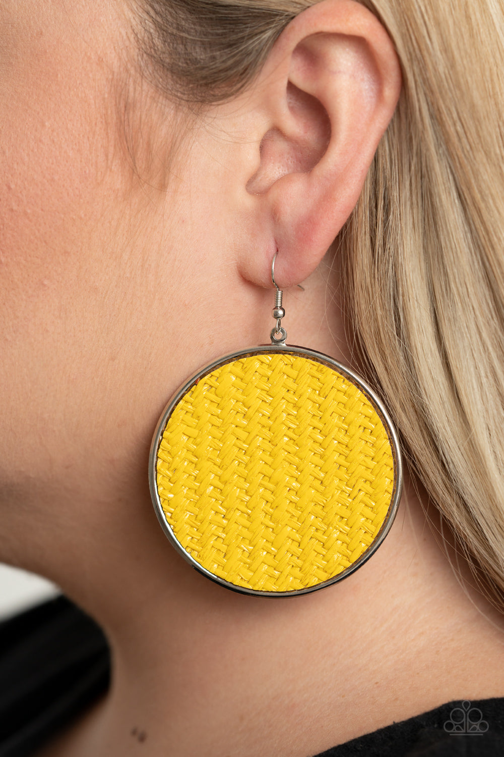 Wonderfully Woven-Yellow Earring