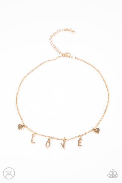 Love Conquers All-Gold Choker Necklace