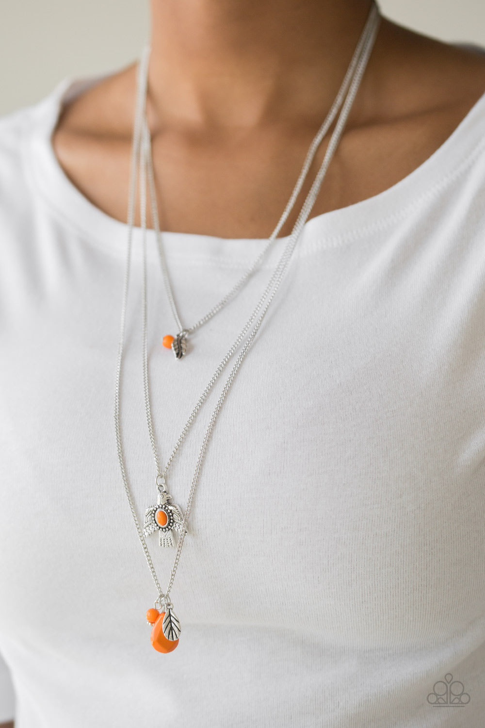 Soar With The Eagle-Orange Necklace