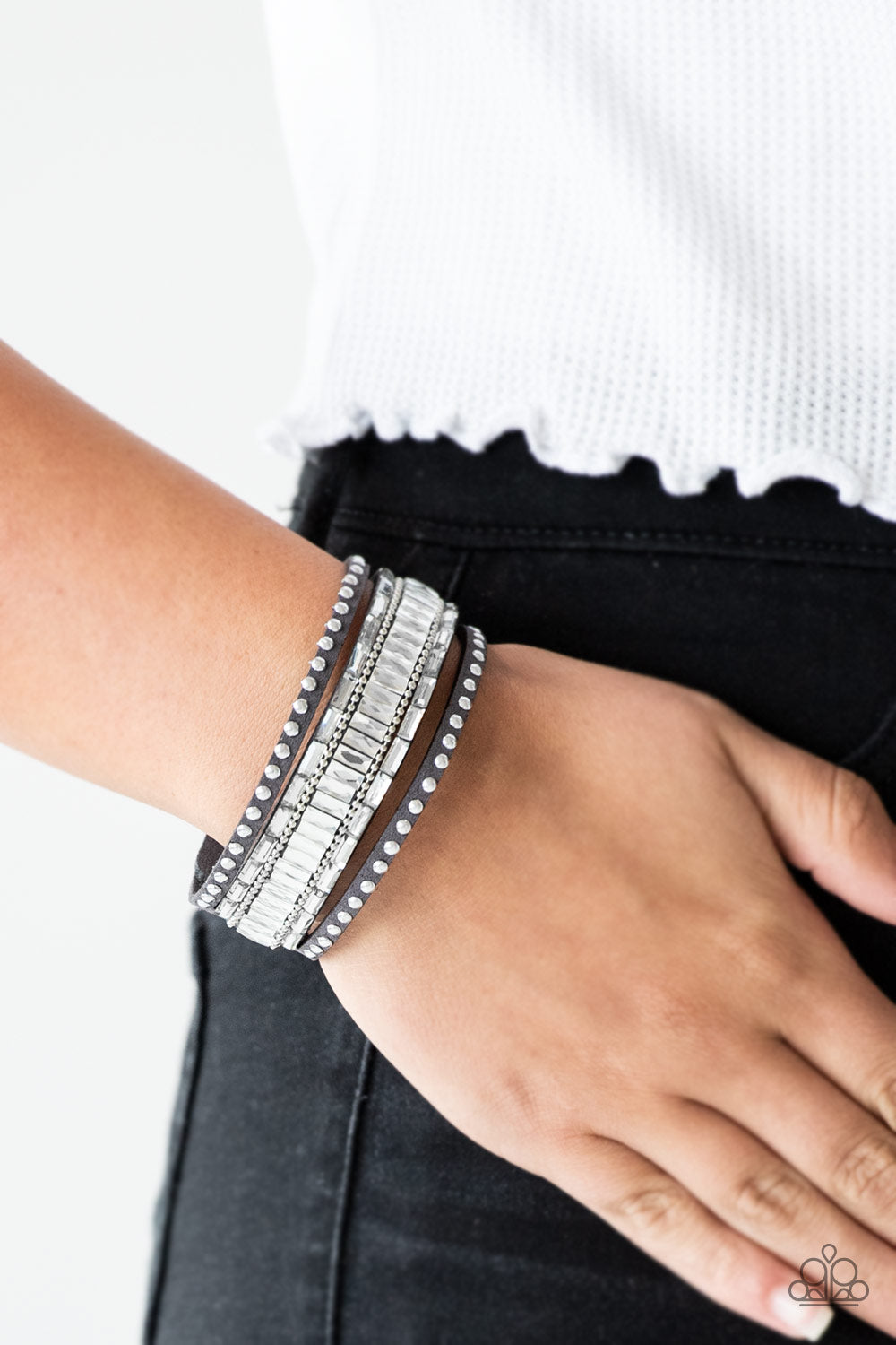 Rock Star Rocker-Silver Bracelet