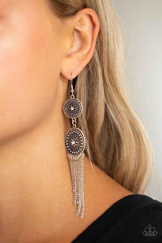 Medallion Mecca-White Earring