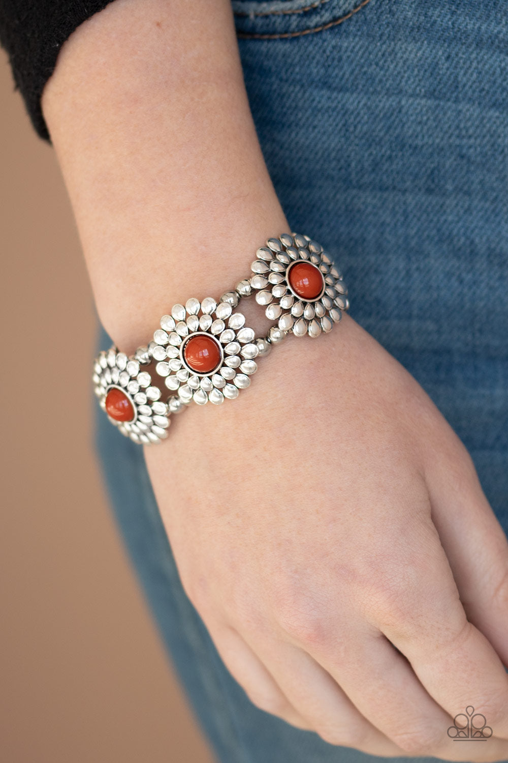 Bountiful Blossoms-Brown Bracelet