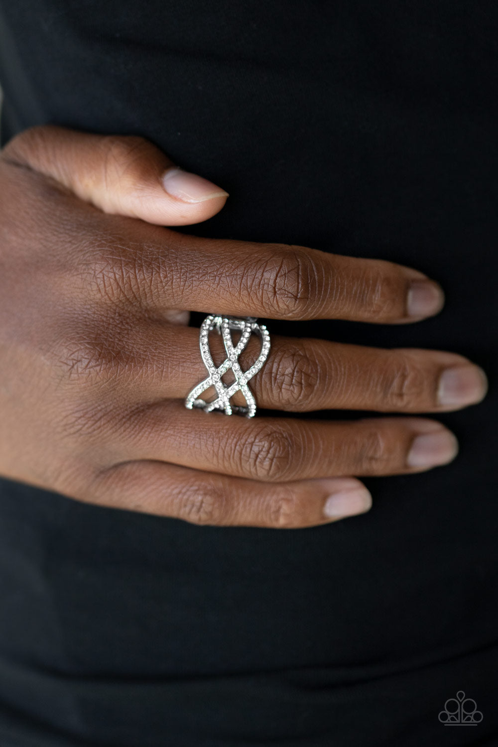 Cross Action Couture-White Ring