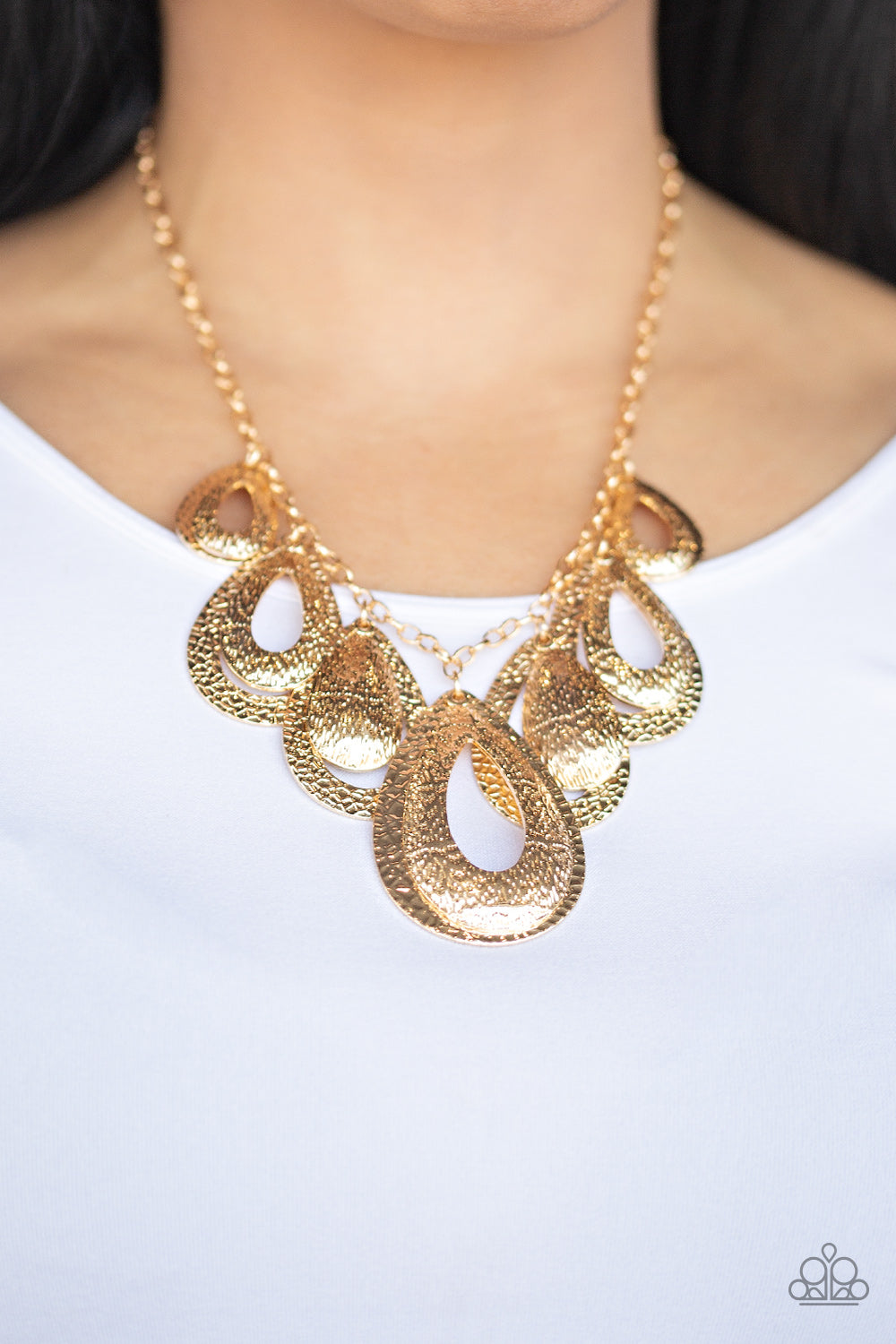 Teardrop Tempest-Gold Necklace