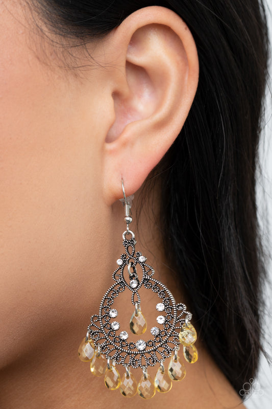 Lyrical Luster-Yellow Earring