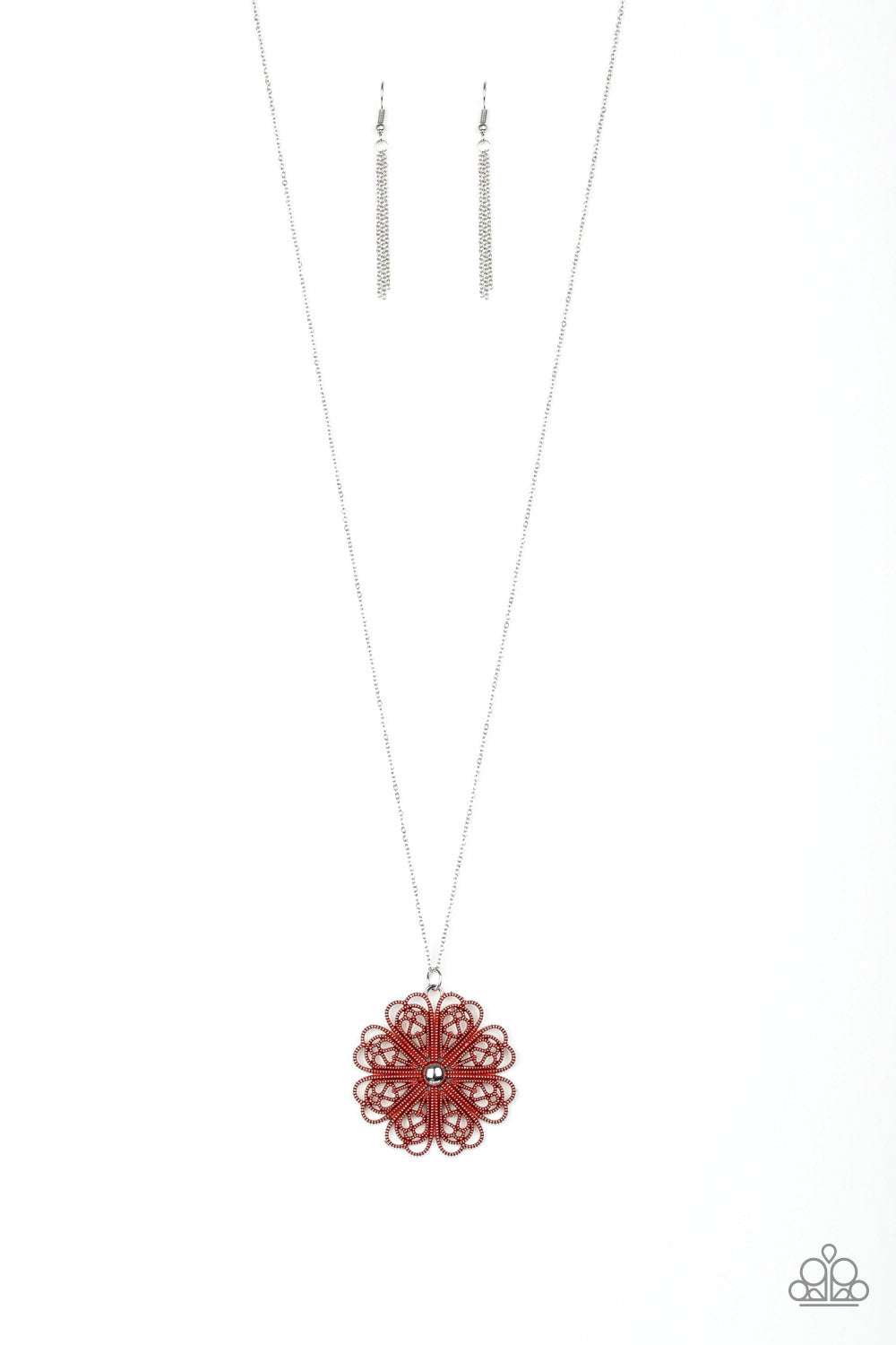 Spin Your PINWHEELS-Red Necklace